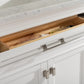 Design Element Milano 72" White Double Rectangular Sink Vanity pullout drawer