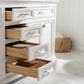 Design Element Milano 72" White Double Rectangular Sink Vanity drawers