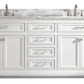 Design Element Milano 72" White Double Rectangular Sink Vanity white background