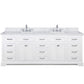 Milano 84" White Double Rectangular Sink Vanity By Design Element Front View