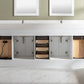Milano 84" White Double Rectangular Sink Vanity By Design Element Internal View