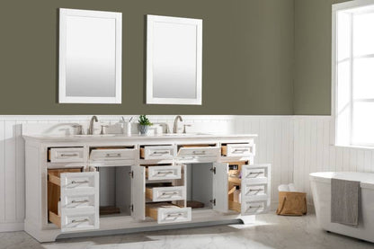 Design Element Milano 84" White Double Rectangular Sink Vanity ML-84-WT