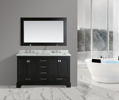 Design Element Omega 61" Double Sink Vanity in Espresso | DEC068A-E