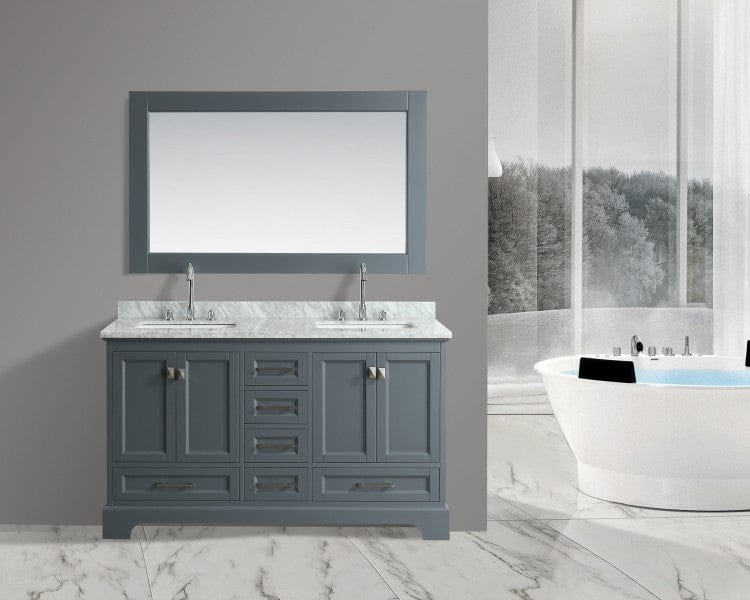 Design Element Omega 61" Double Sink Vanity in Gray | DEC068A-G