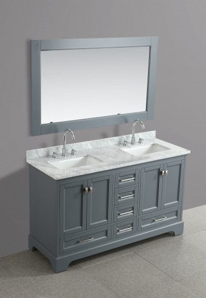 Design Element Omega 61" Double Sink Vanity in Gray | DEC068A-G