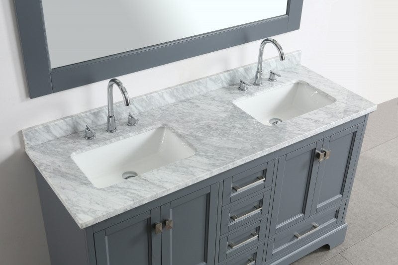 Design Element Omega 61" Double Sink Vanity in Gray | DEC068A-G