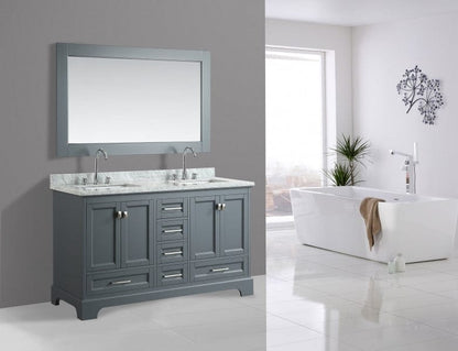 Design Element Omega 61" Double Sink Vanity in Gray | DEC068A-G