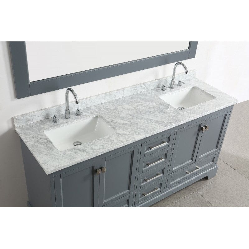 Design Element Omega 72" Double Sink Vanity in Gray | DEC068B-G