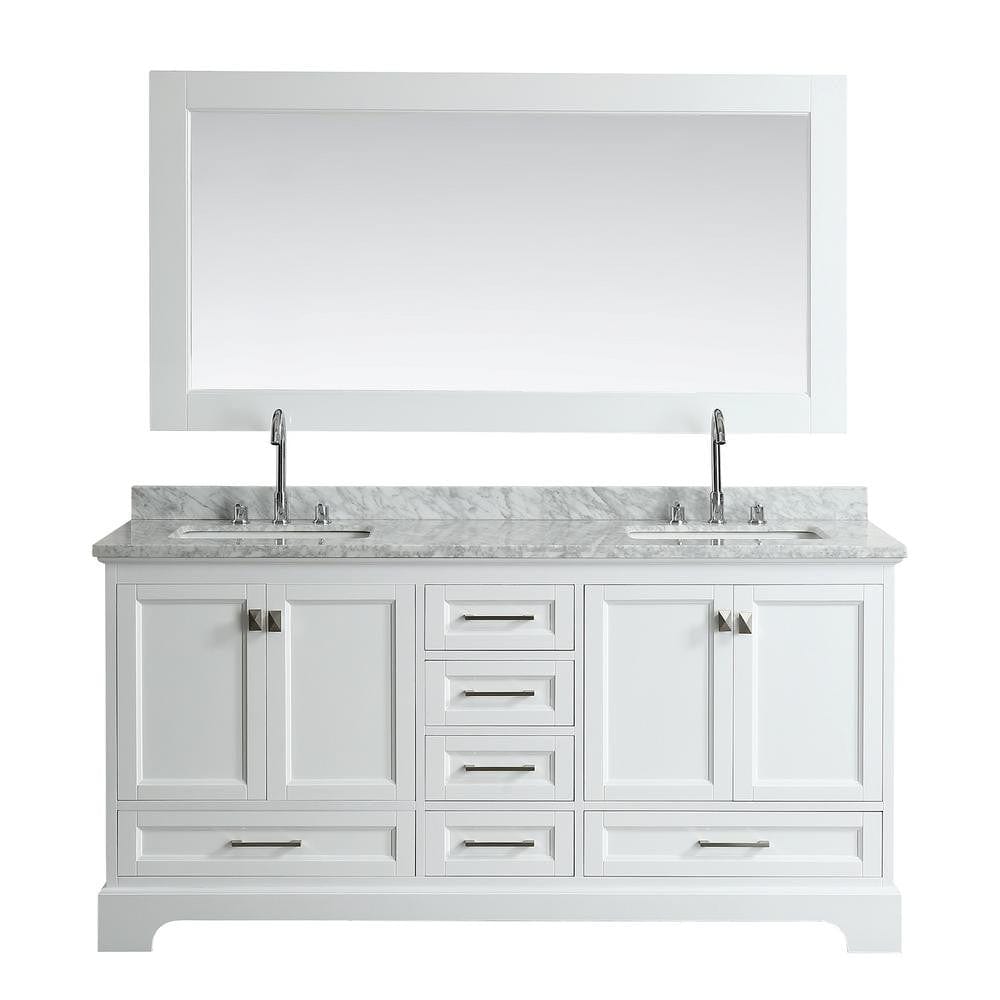 Design Element Omega 72" Double Sink Vanity in White | DEC068B-W