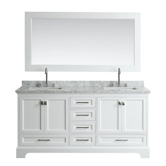 Design Element Omega 72" Double Sink Vanity in White | DEC068B-W