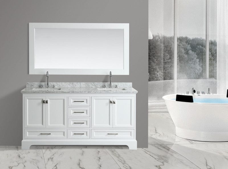 Design Element Omega 72" Double Sink Vanity in White | DEC068B-W