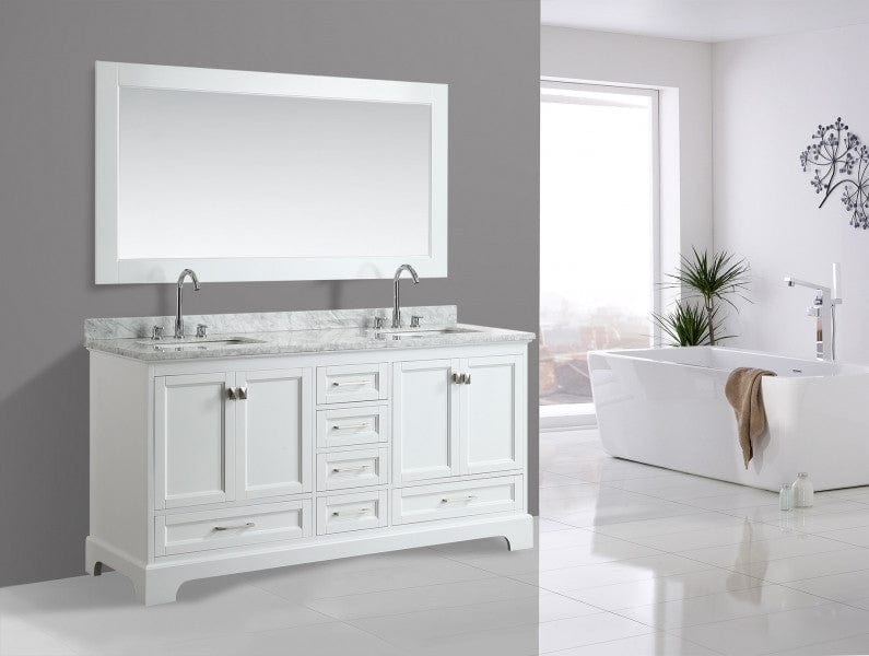 Design Element Omega 72" Double Sink Vanity in White | DEC068B-W