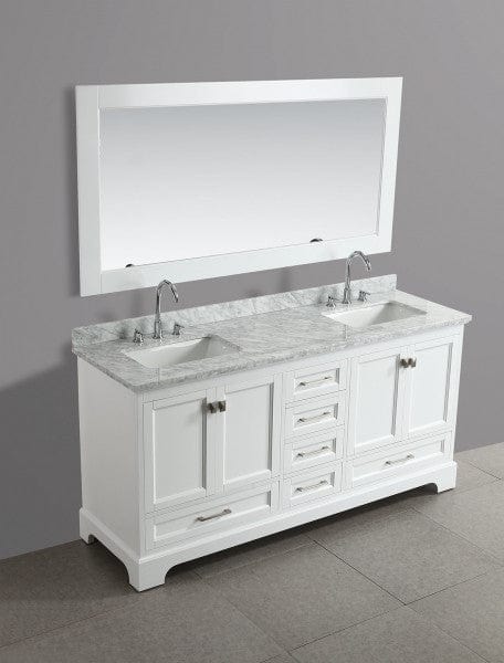 Design Element Omega 72" Double Sink Vanity in White | DEC068B-W