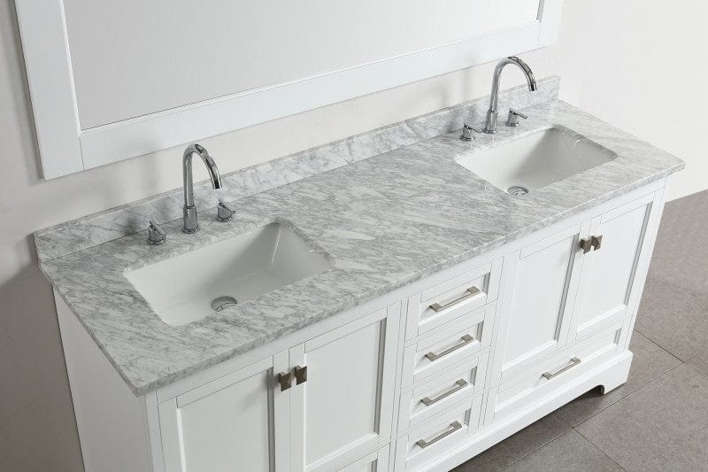 Design Element Omega 72" Double Sink Vanity in White | DEC068B-W