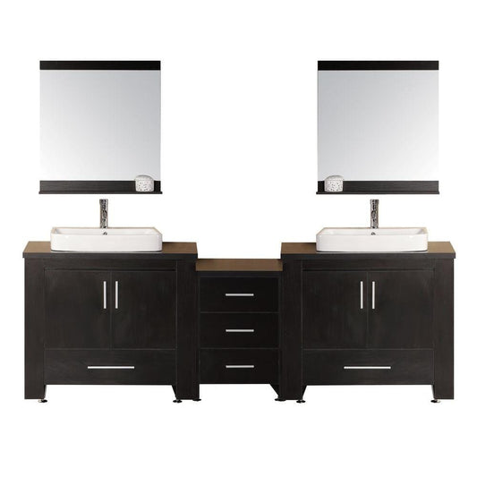 Design Element DEC083-E | Washington 92" Double Sink Vanity Set in Espresso