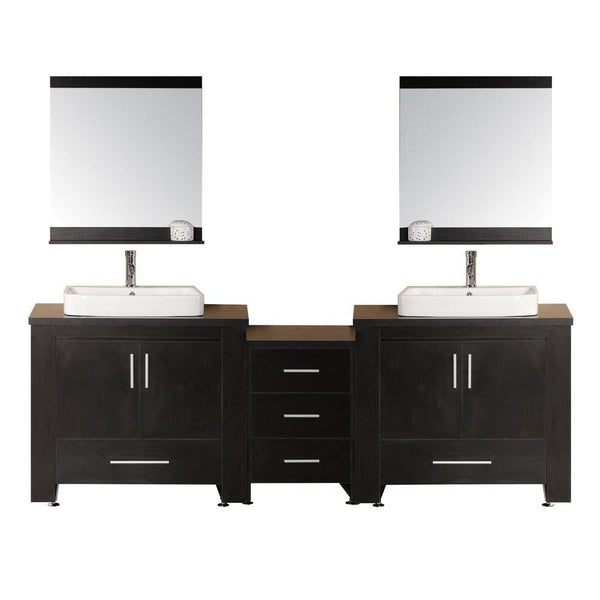 Design Element DEC083-E | Washington 92 Double Sink Vanity Set in Espresso