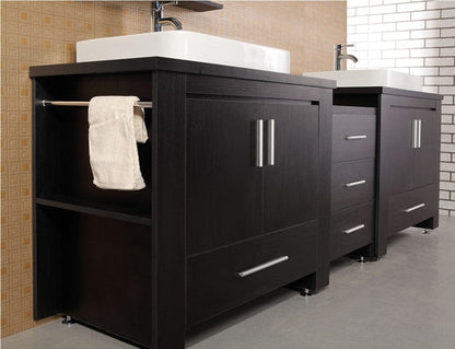 Design Element Washington 88" Double Sink Vanity Set in Espresso | DEC083-E