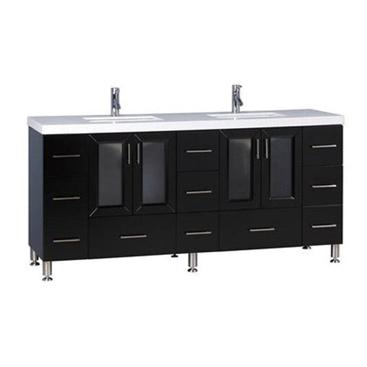 Design Element Westfield 72" Double Sink Vanity in Espresso