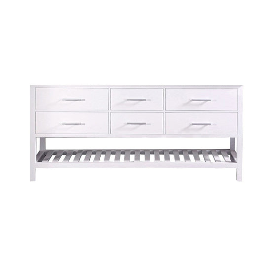 London 72" Double Sink Base Cabinet in White