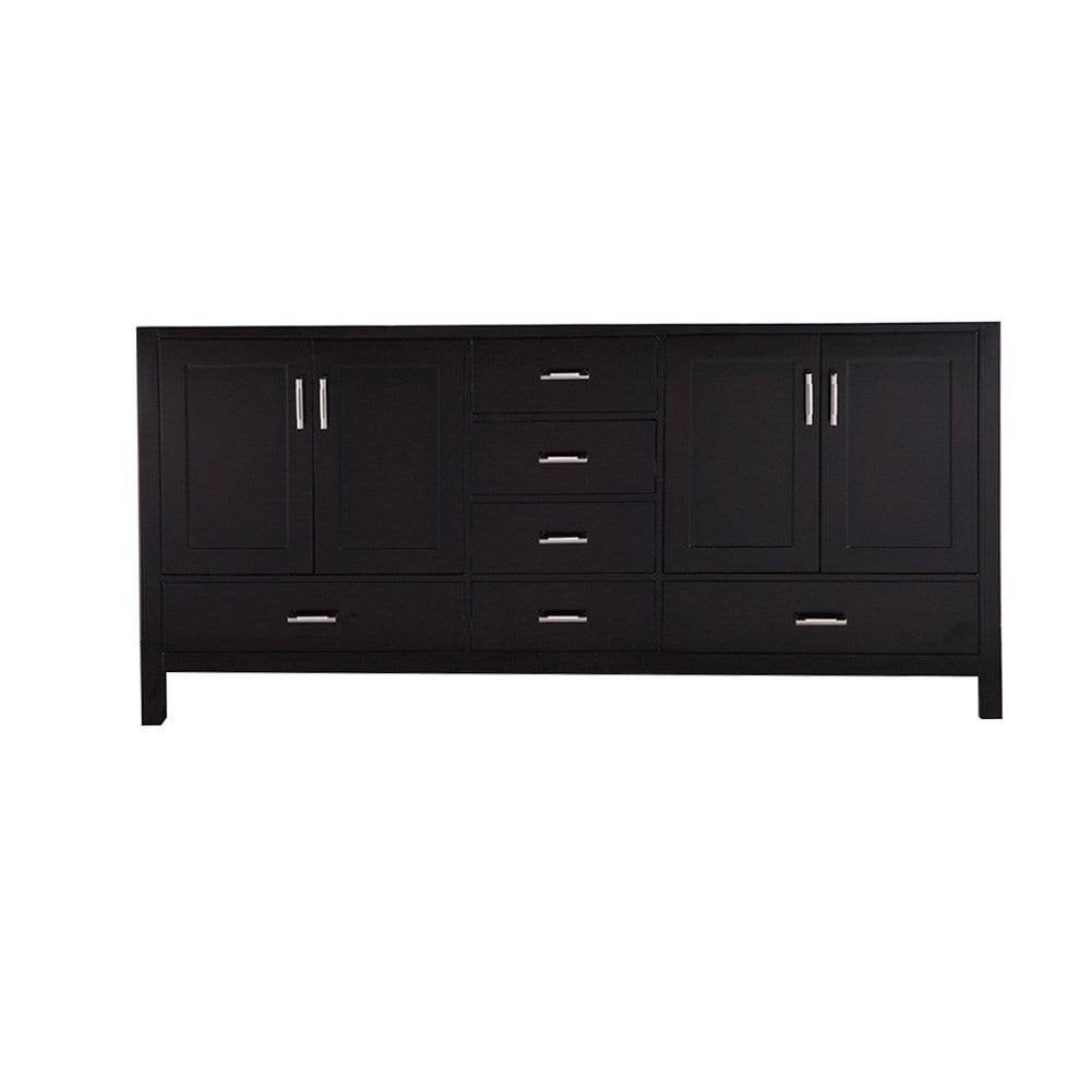 Design Element DEC301-B-CB | London 72" Double Sink Base Cabinet with Bottom Drawers