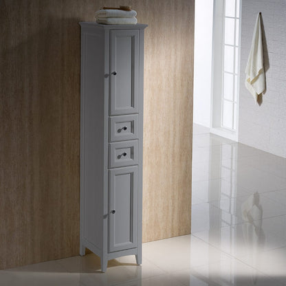 Fresca Oxford 14 Gray Tall Bathroom Linen Cabinet