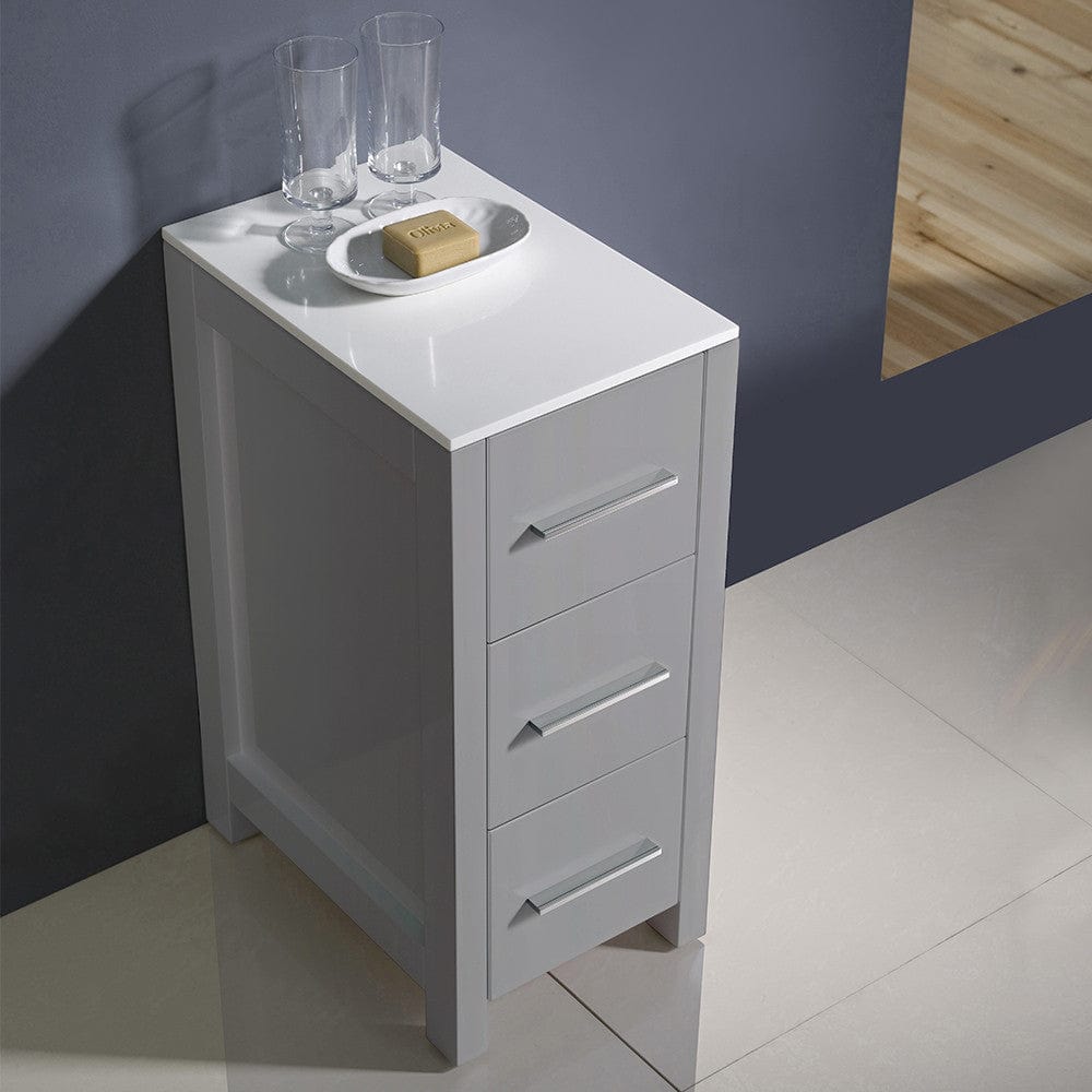 Fresca Torino 12 Gray Bathroom Linen Side Cabinet