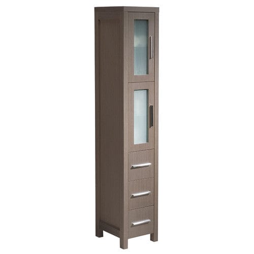 Fresca Torino Gray Oak Tall Bathroom Linen Side Cabinet