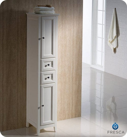 FST2060AW | Fresca Oxford Antique White Tall Bathroom Linen Cabinet