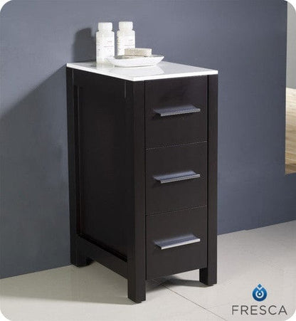 FST6212ES | Fresca Torino 12" Espresso Bathroom Linen Side Cabinet