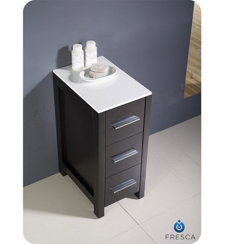 FST6212ES | Fresca Torino 12 Espresso Bathroom Linen Side Cabinet