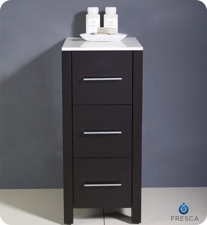 FST6212ES | Fresca Torino 12 Espresso Bathroom Linen Side Cabinet