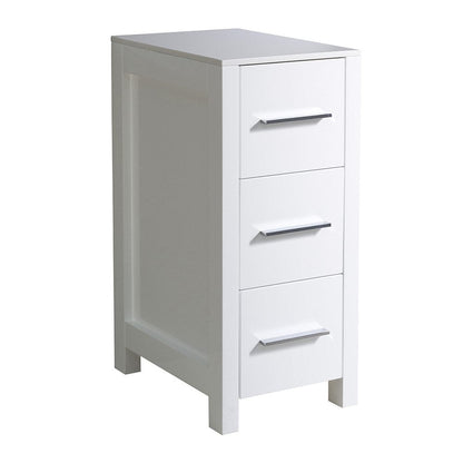 FST6212WH | Fresca Torino 12" White Bathroom Linen Side Cabinet