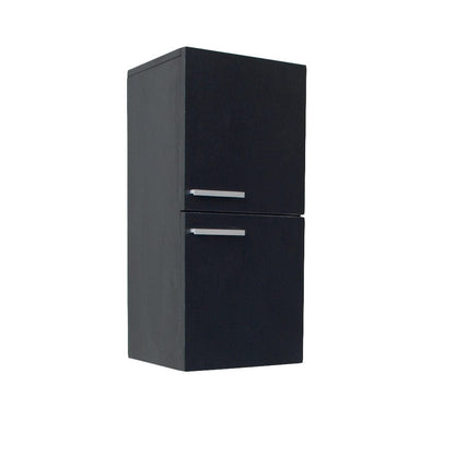 FST8091BW | Fresca Black Bathroom Linen Side Cabinet w/ 2 Storage Areas