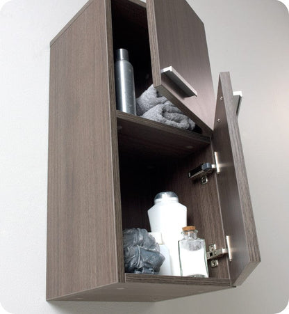 FST8091GO | Fresca Gray Oak Bathroom Linen Side Cabinet w/ 2 Storage Areas