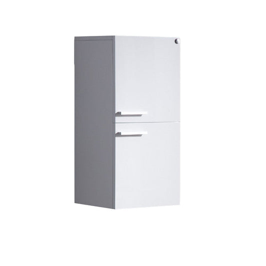 FST8091WH | Fresca White Bathroom Linen Side Cabinet w/ 2 Storage Areas