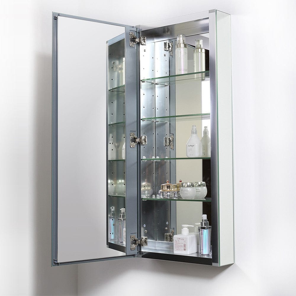 Fresca 15" Wide x 36" Tall Bathroom Medicine Cabinet w/ Mirrors