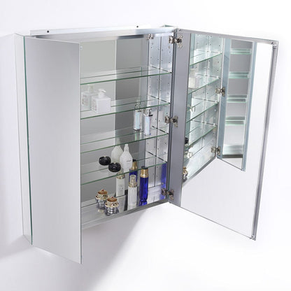 Fresca 30 Wide x 36 Tall Bathroom Medicine Cabinet w/ Mirrors