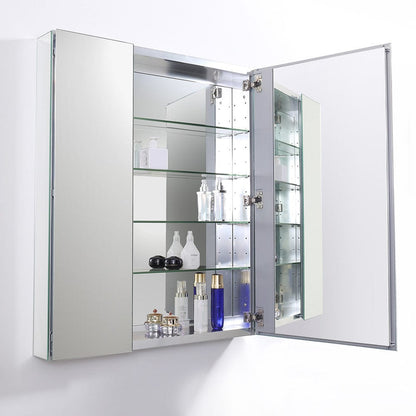 Fresca 30 Wide x 36 Tall Bathroom Medicine Cabinet w/ Mirrors