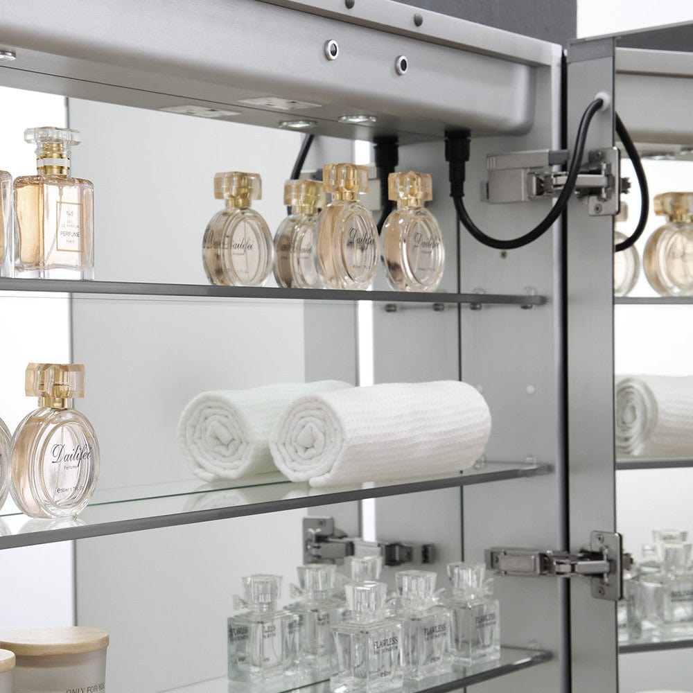 Fresca Spazio 30 Wide x 30 Tall Bathroom Medicine Cabinet w/ LED Lighting & Defogger