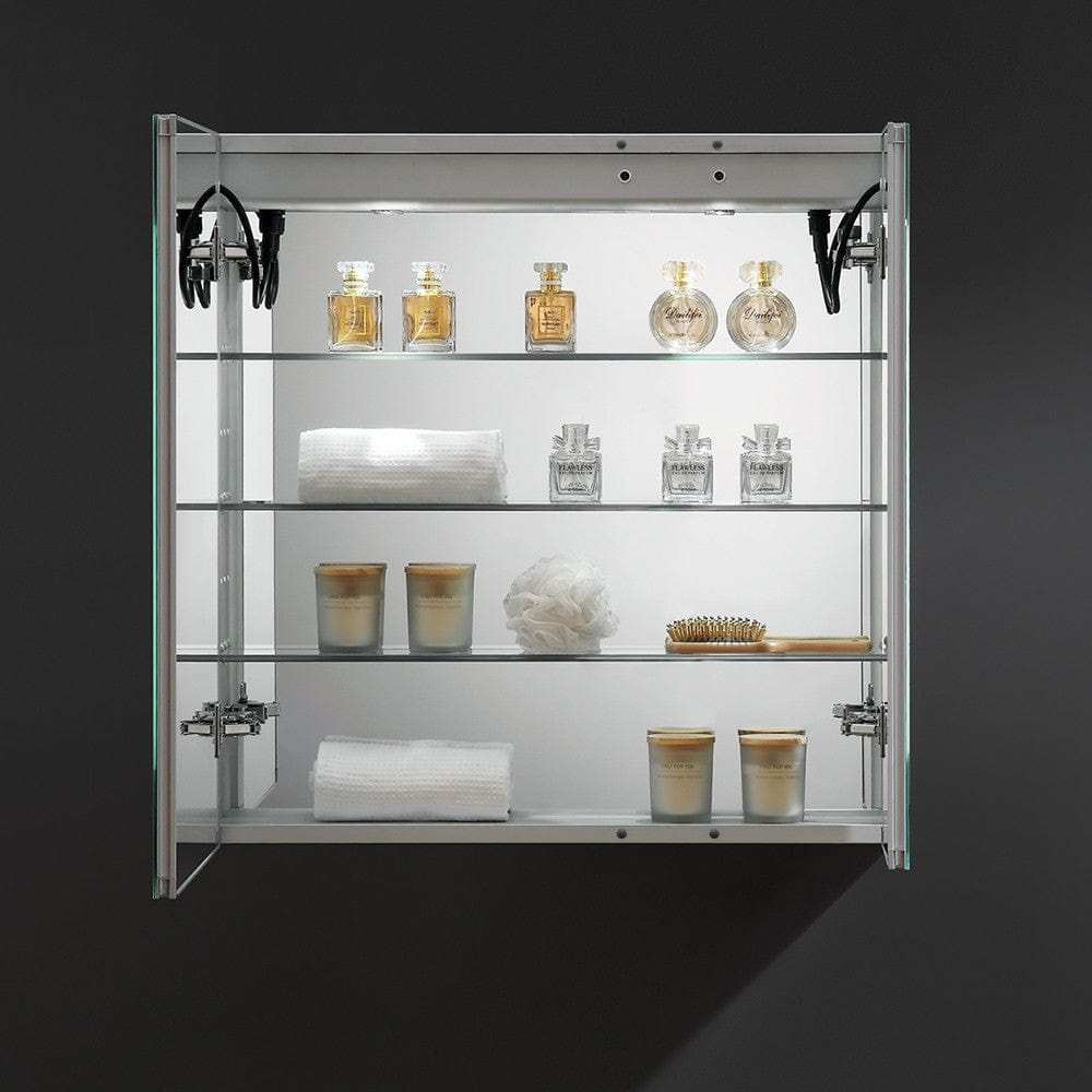 Fresca Tiempo 30 Wide x 30 Tall Bathroom Medicine Cabinet w/ LED Lighting & Defogger