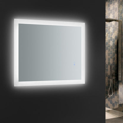 Fresca Angelo 24 Wide x 30 Tall Bathroom Mirror w/ Halo Style LED Lighting and Defogger