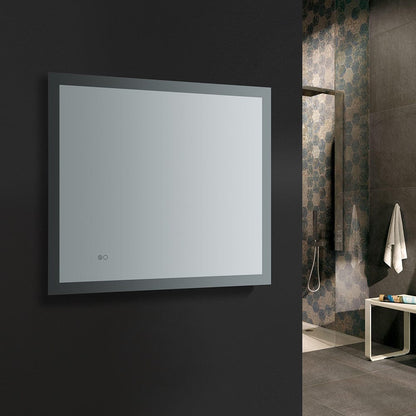 Fresca Angelo 36 Wide x 30 Tall Bathroom Mirror w/ Halo Style LED Lighting and Defogger