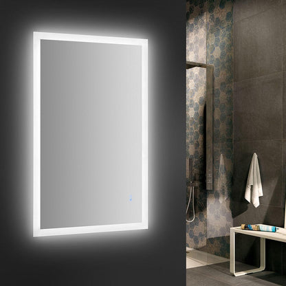 Fresca Angelo 48 Wide x 30 Tall Bathroom Mirror w/ Halo Style LED Lighting and Defogger