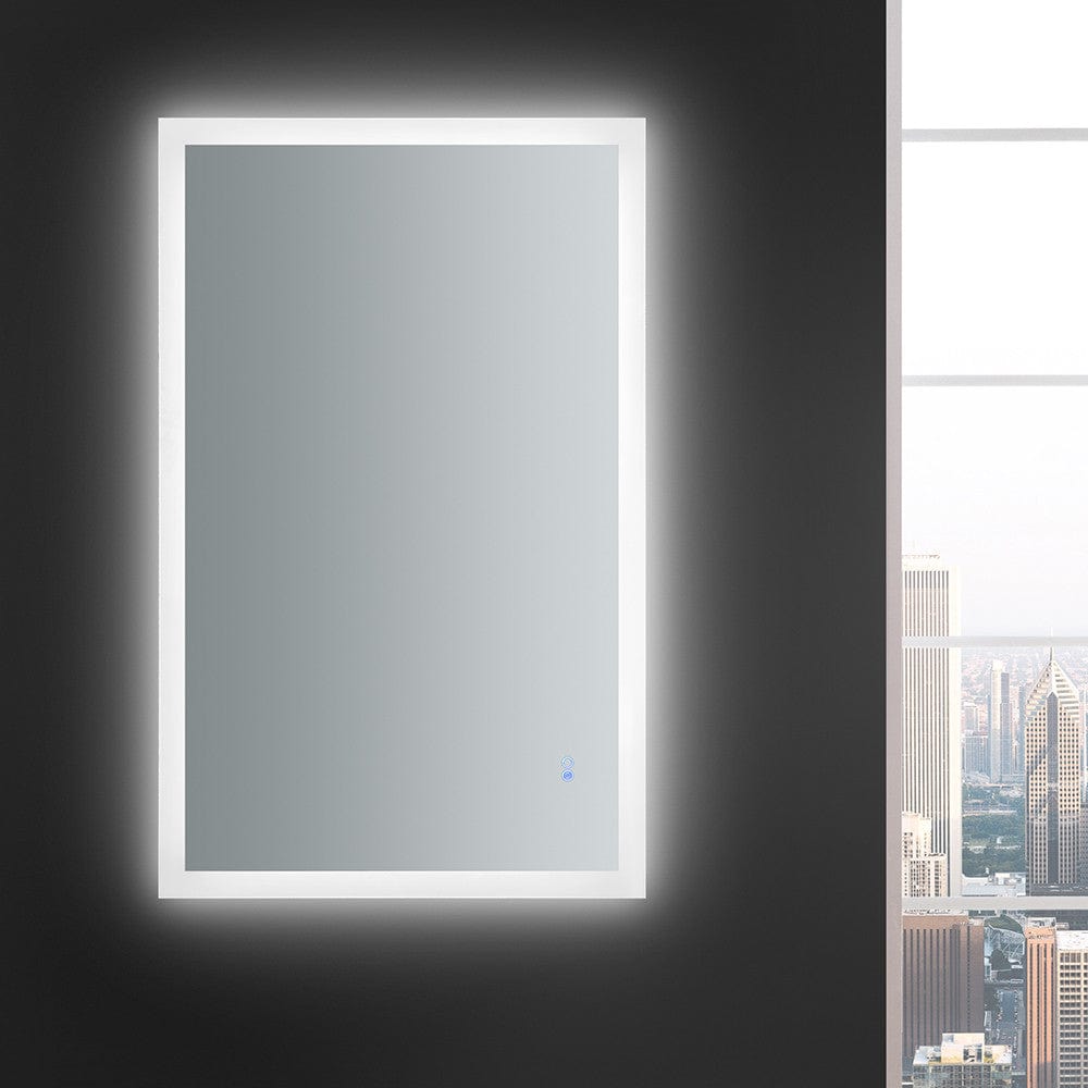 Fresca Angelo 48 Wide x 30 Tall Bathroom Mirror w/ Halo Style LED Lighting and Defogger