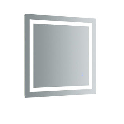 Fresca Santo 30" Wide x 30" Tall Bathroom Mirror w/ LED Lighting and Defogger