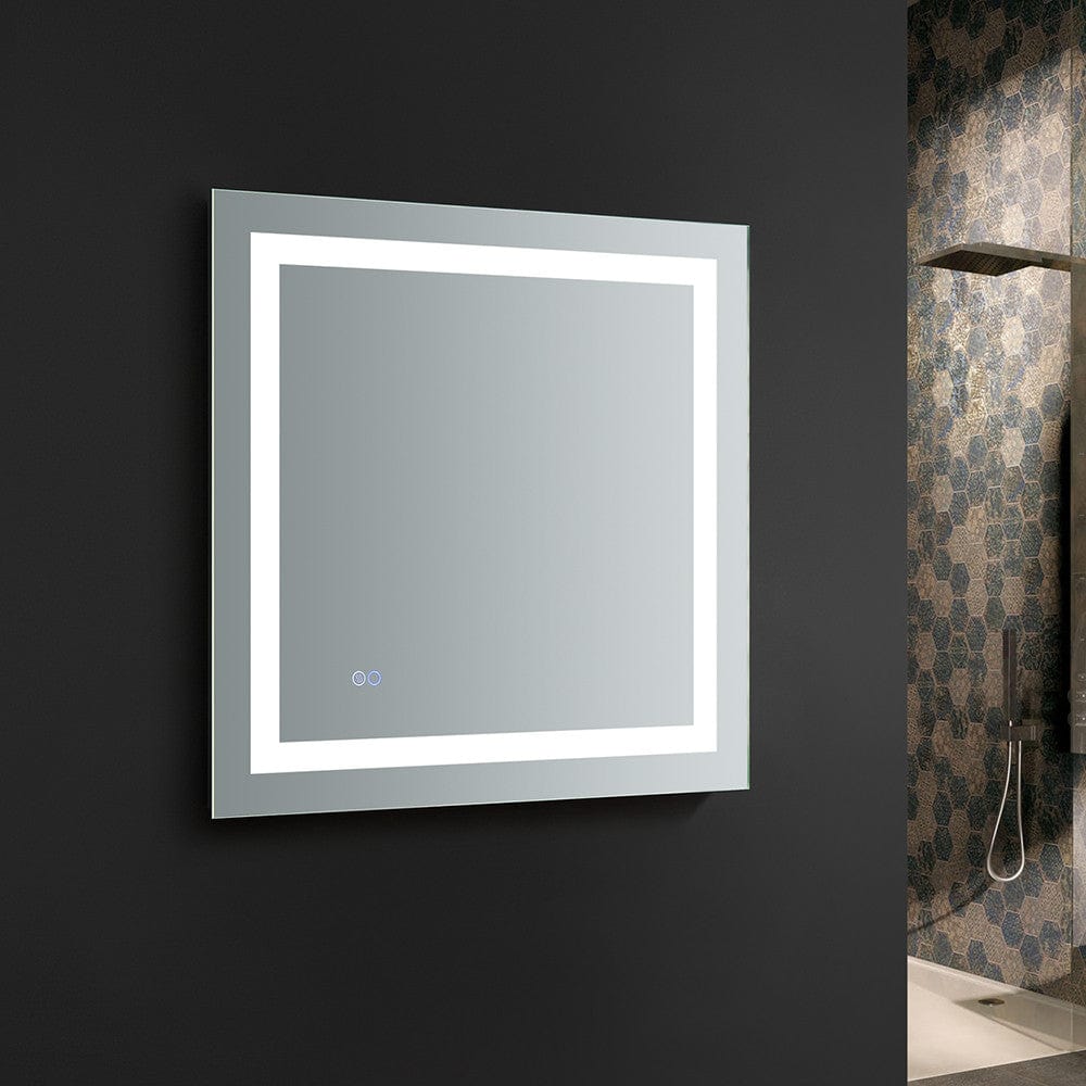 Fresca Santo 30 Wide x 30 Tall Bathroom Mirror w/ LED Lighting and Defogger