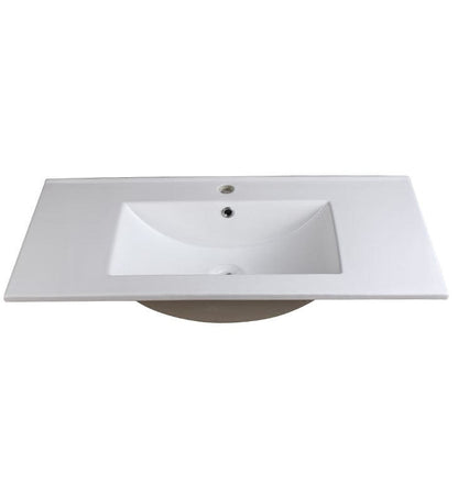 Fresca Allier 36" White Integrated Sink w/ Countertop