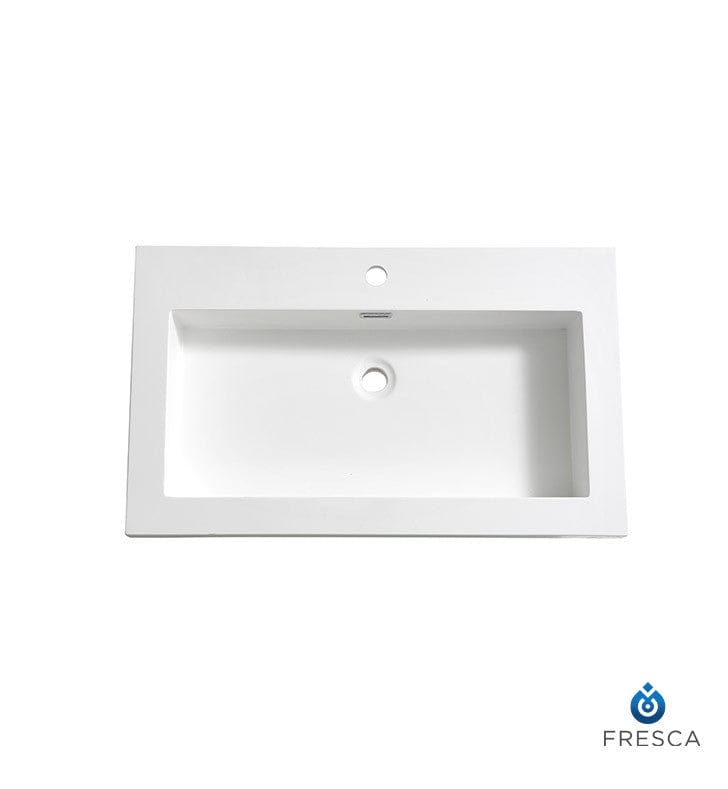 Fresca Medio 32 White Integrated Sink w/ Countertop