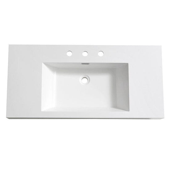 Fresca Mezzo 40 White Integrated Sink w/ Countertop 