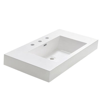 Fresca Vista 36" White Integrated Sink w/ Countertop